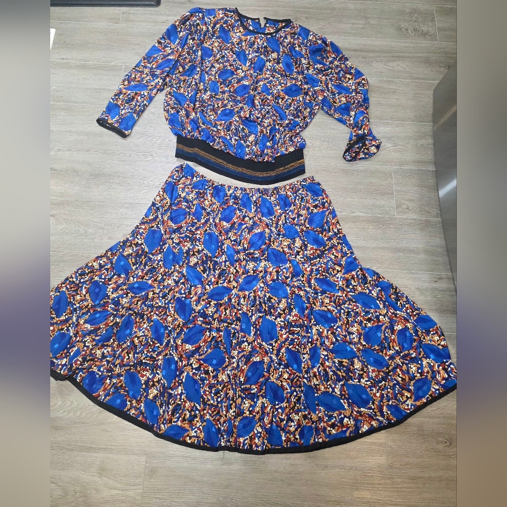 Vintage Jo Hanna York By Joan Davis Skirt & Top Set Sz 22 Shoulder Pads